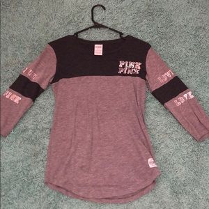 Pink quarter long sleeve shirt